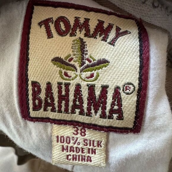 Tommy Bahama Men's Vintage 90s Relaxed Fit Chino Shorts Tan Size 38 100% Silk - Picture 12 of 16